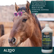 ALZOO HORSE SHAMPOO FOR DARK COATS, 320Z