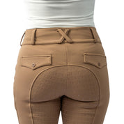 Beige Mid-Weight Winter Full Seat Breeches with Free Belt