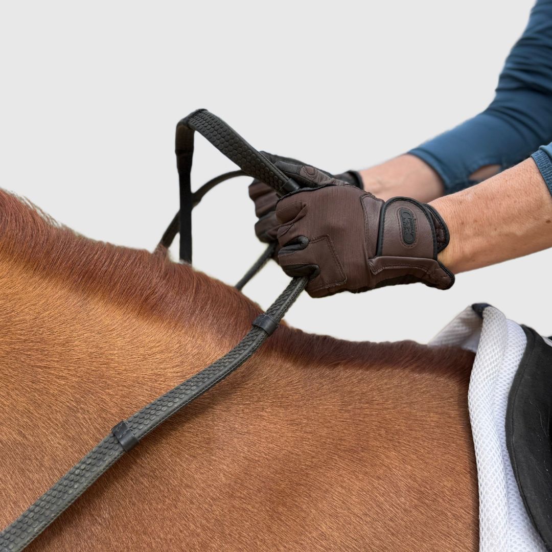 Rênes Super Grip - Rênes en caoutchouc lourd pour une prise en main ultime - Arrêts de main à 12,7 cm de distance.