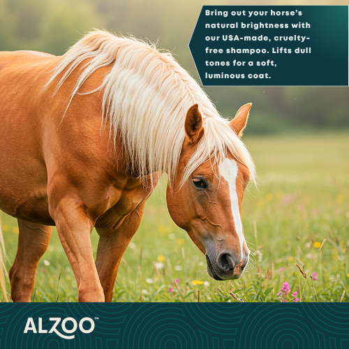 ALZOO HORSE SHAMPOO FOR WHITE & LIGHT COATS, 32OZ