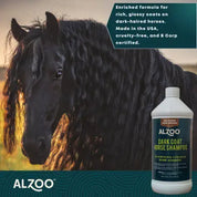 ALZOO HORSE SHAMPOO FOR DARK COATS, 320Z