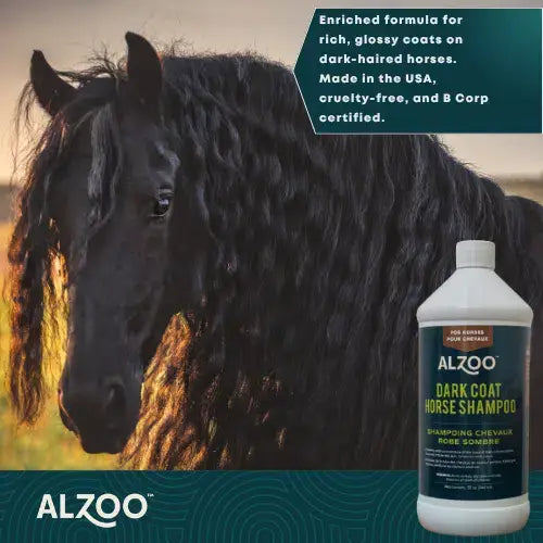 ALZOO HORSE SHAMPOO FOR DARK COATS, 320Z