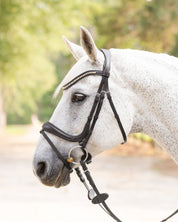 Hidden Flash!  Pro-Fit Comfortable Bridle in Havana Brown or Black with Flash Noseband and Clincher Browband