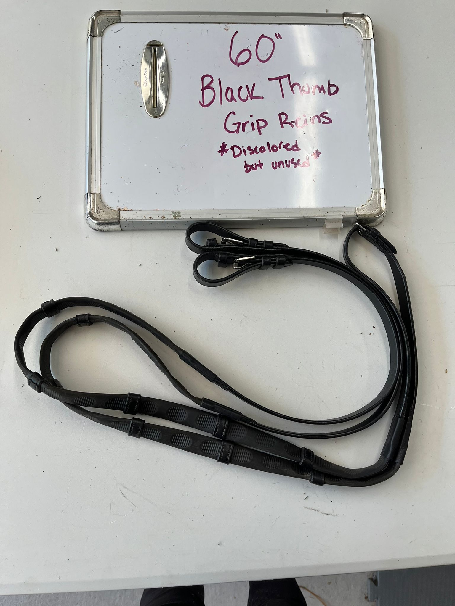 CLEARANCE 60" Black Thumb Grip Reins