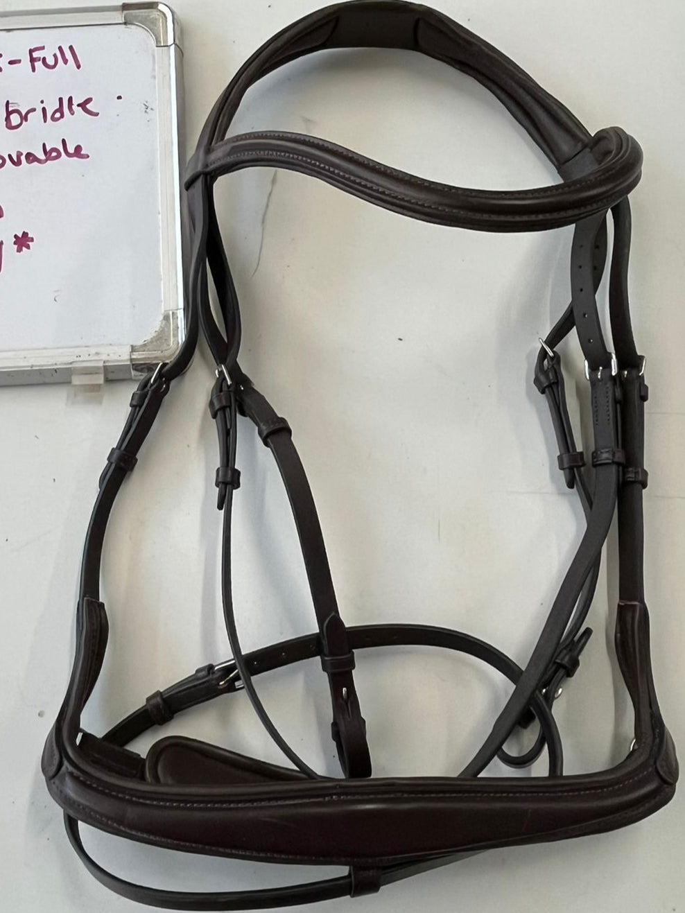 CLEARANCE X-Full Brown Leather Bridle w/ Removable Flash