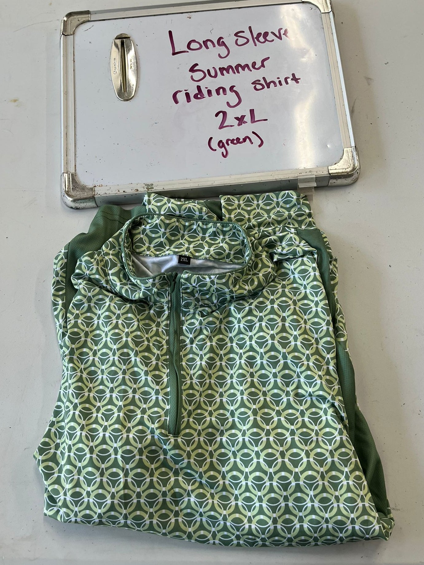 CLEARANCE 2XL Green Summer Riding Shirt
