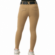 Beige Mid-Weight Winter Knee Patch Breeches with Free Bit Belt