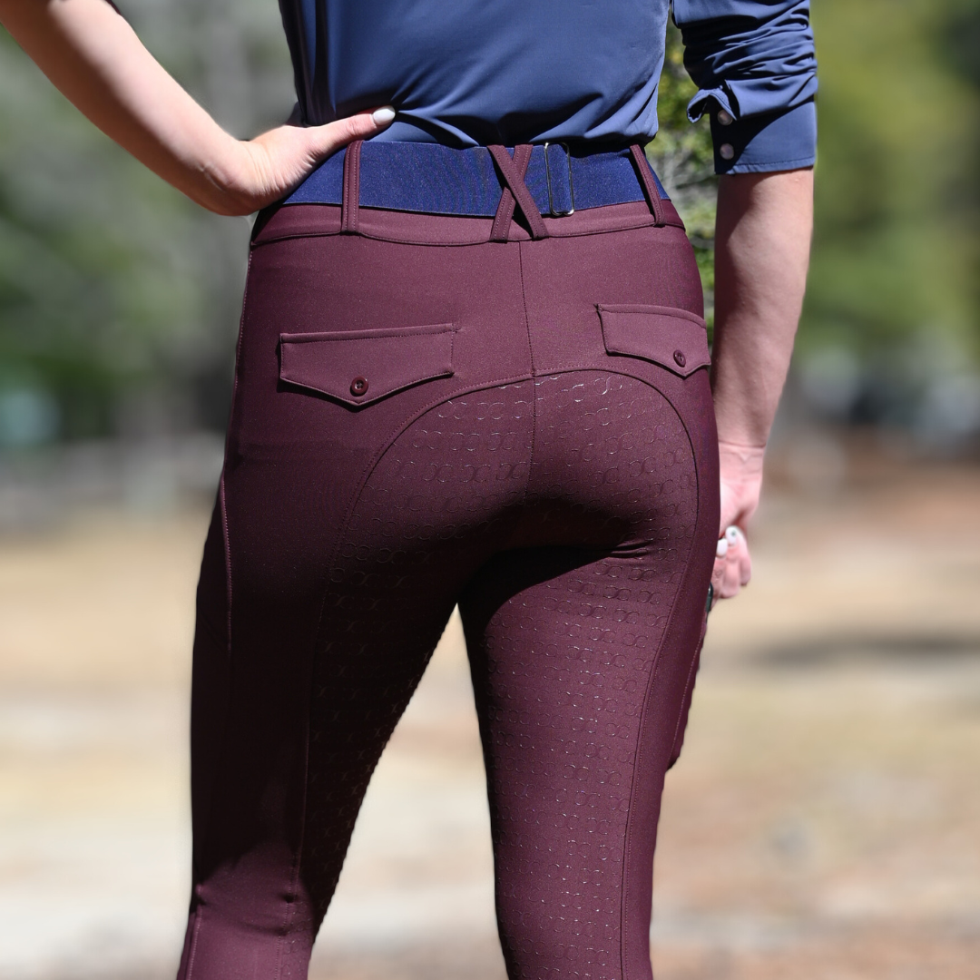 Burgundy Just Right Summer Breeches + Free Belt