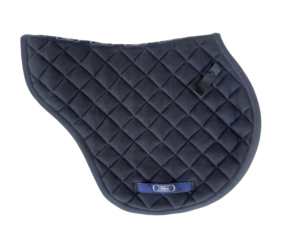 Contour Jump Mesh Saddle Pad with Quick Dry Cotton Lining in Navy, White or Black