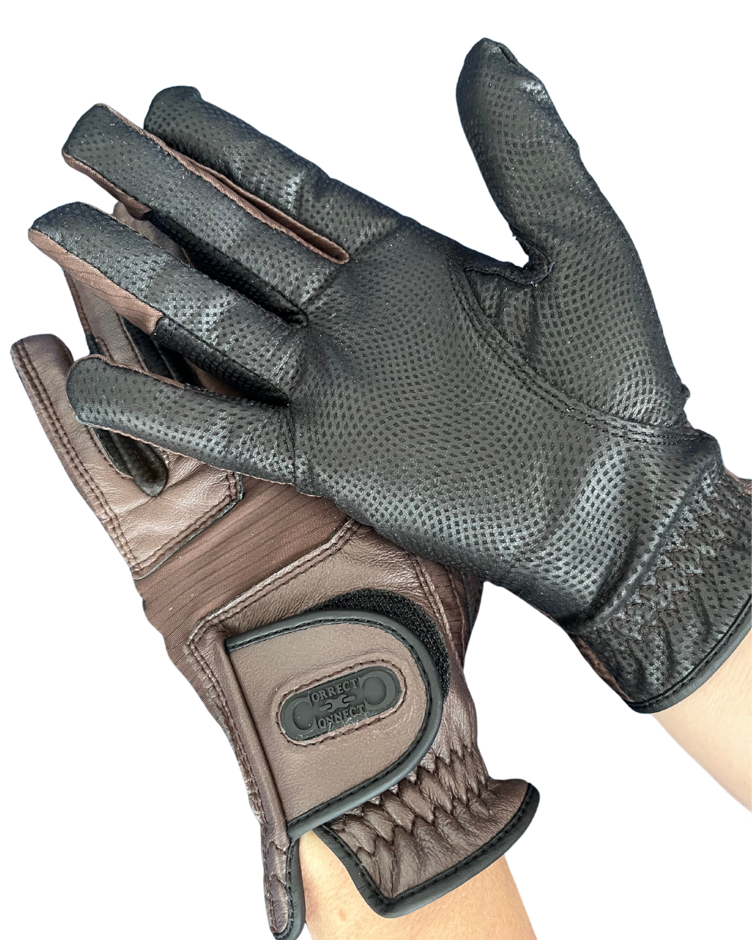 Tackified Coppertech Leather Premium Riding Glove in Brown