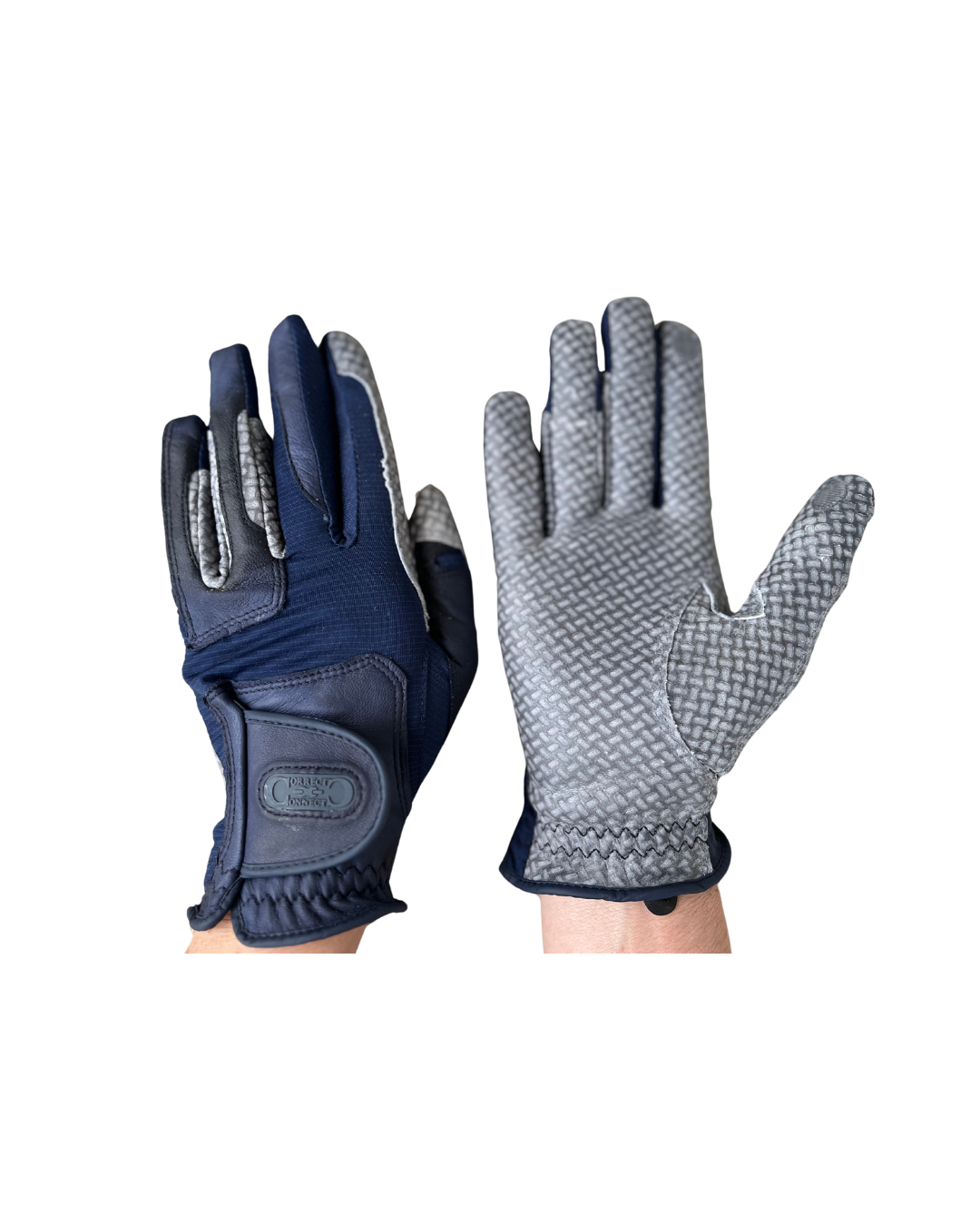 Oil-Tac Coppertech Leather Premium Riding Glove in Navy