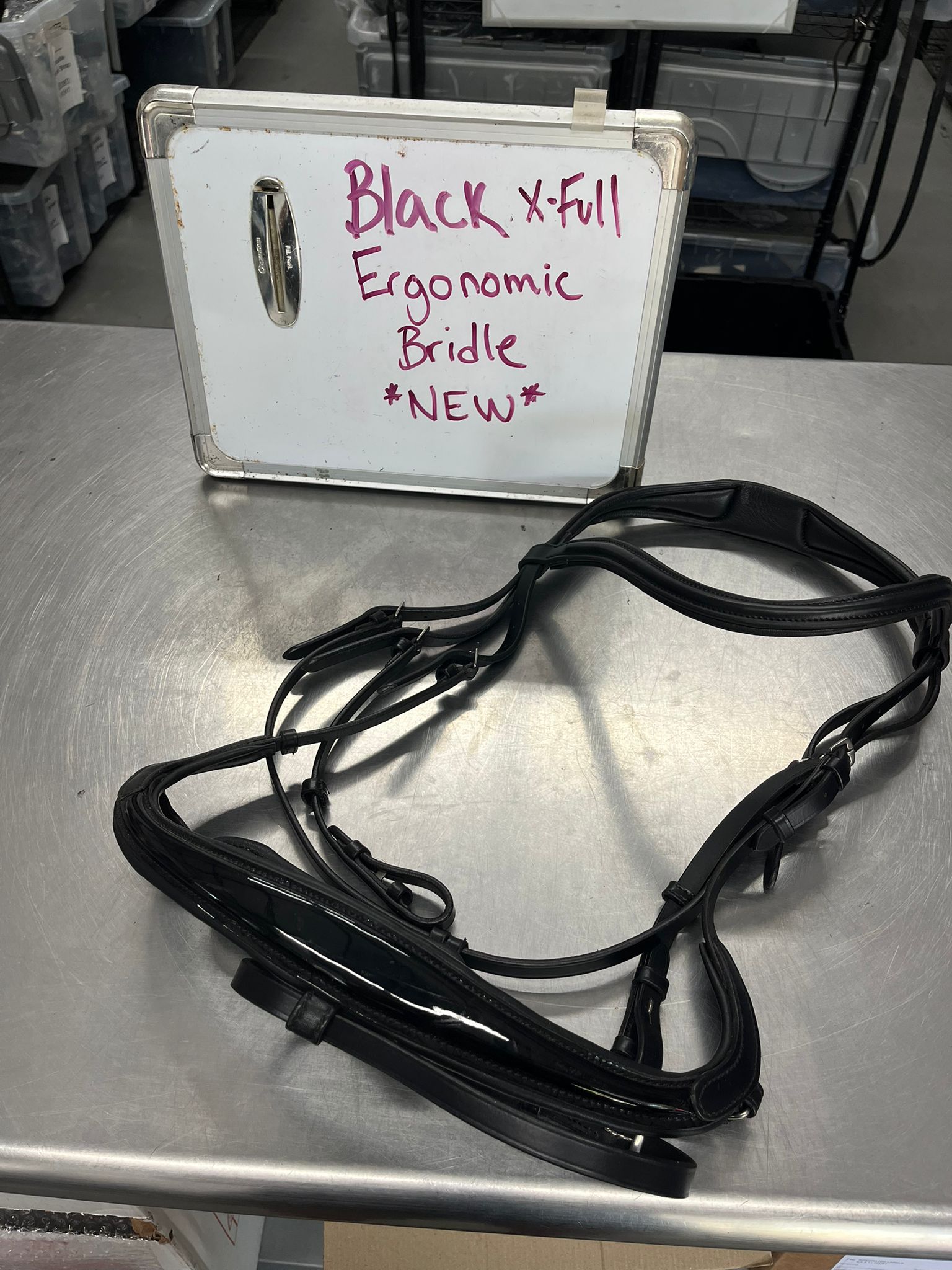 CLEARANCE Black X-Full size Ergonomic Bridle with Patent noseband
