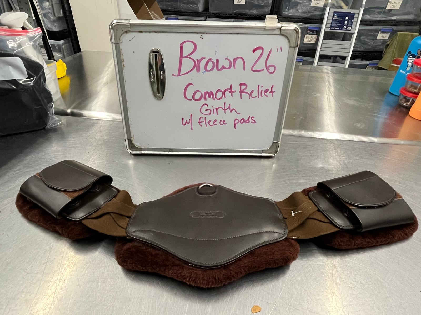 CLEARANCE 26" Brown Comfort Relief Girth w/ fleece pads