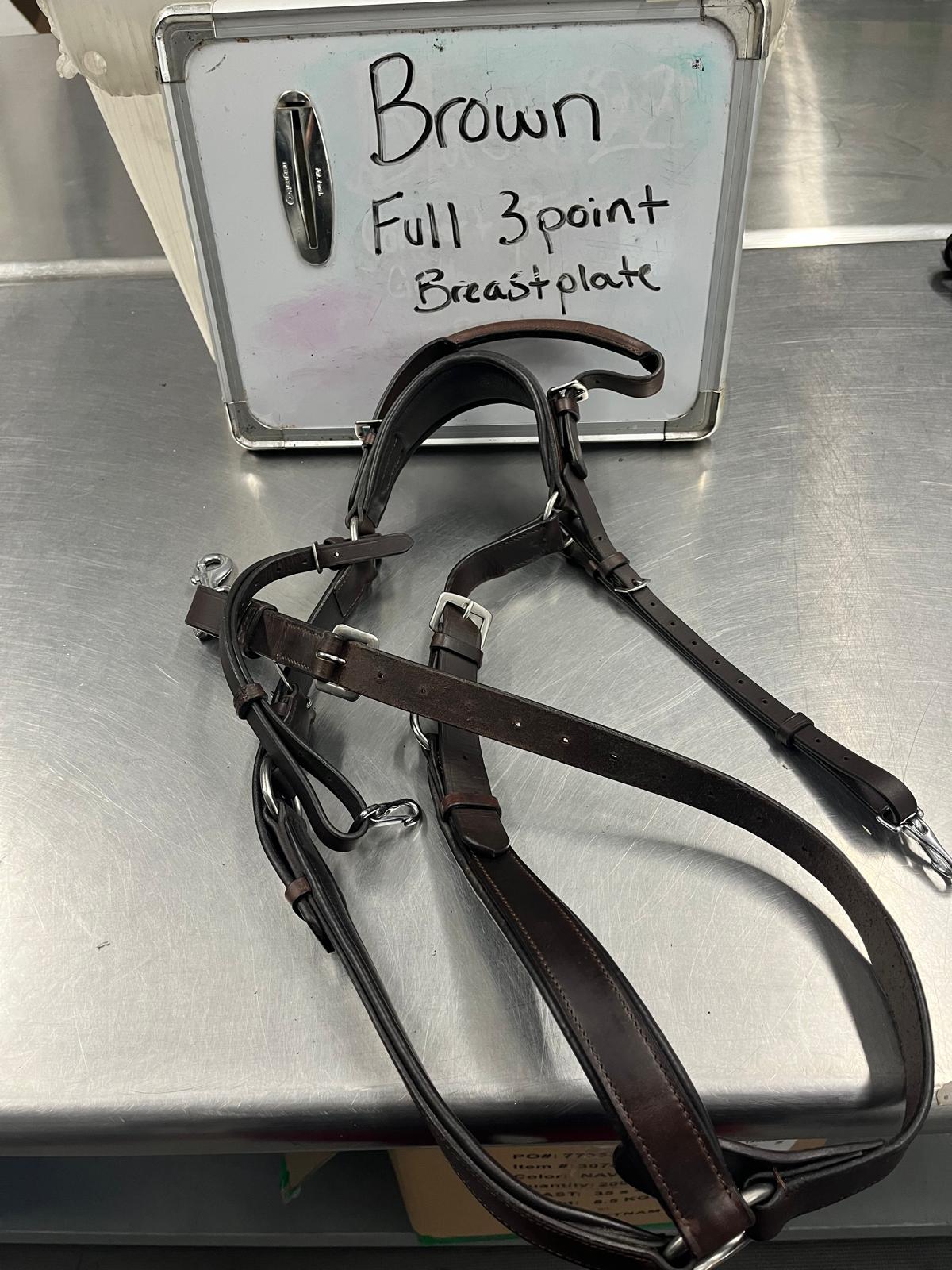 CLEARANCE Brown Full 3-Point Breastplate w/ Double neckstrap