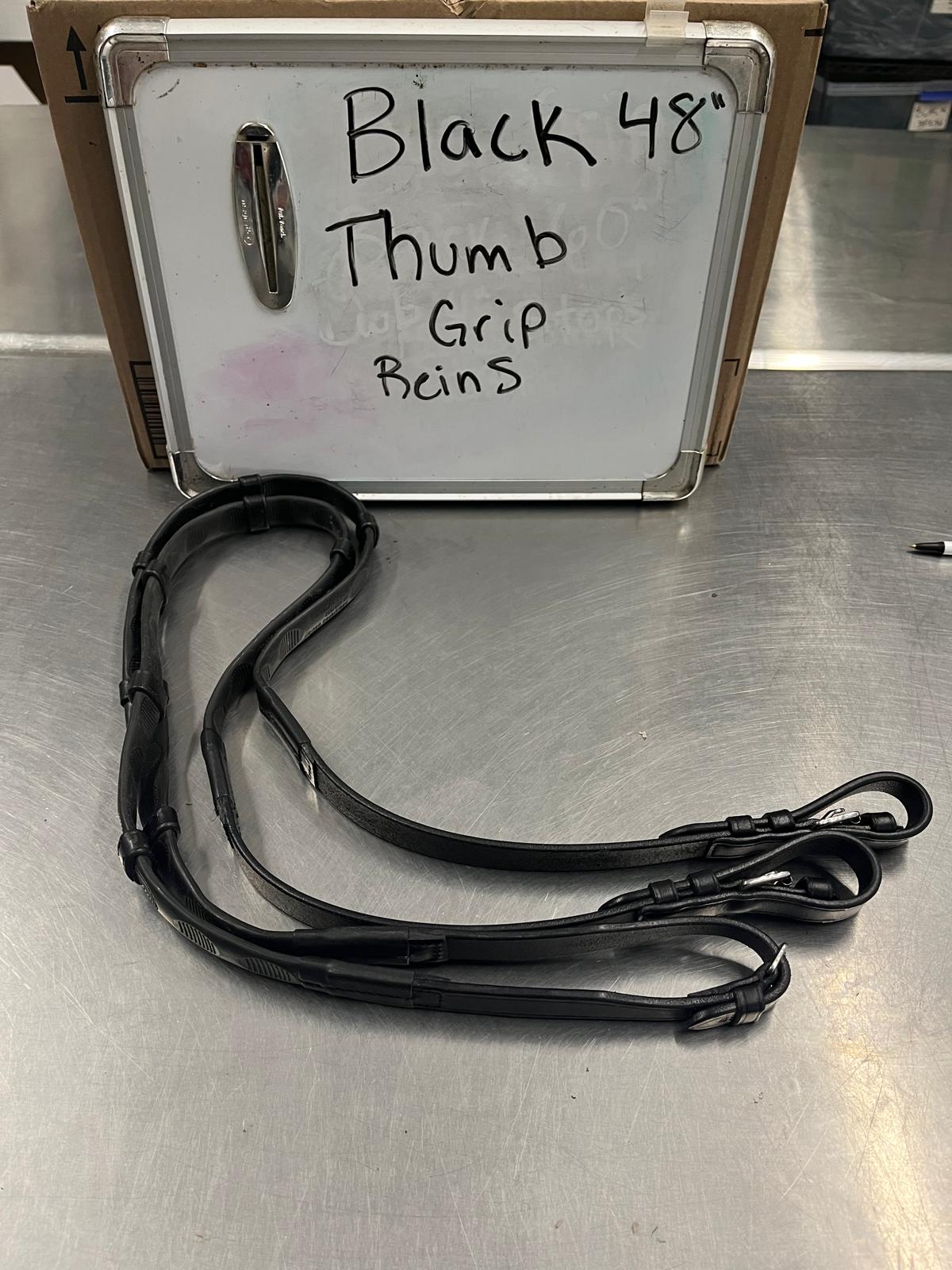 CLEARANCE Black 48" Thumb Grip Reins