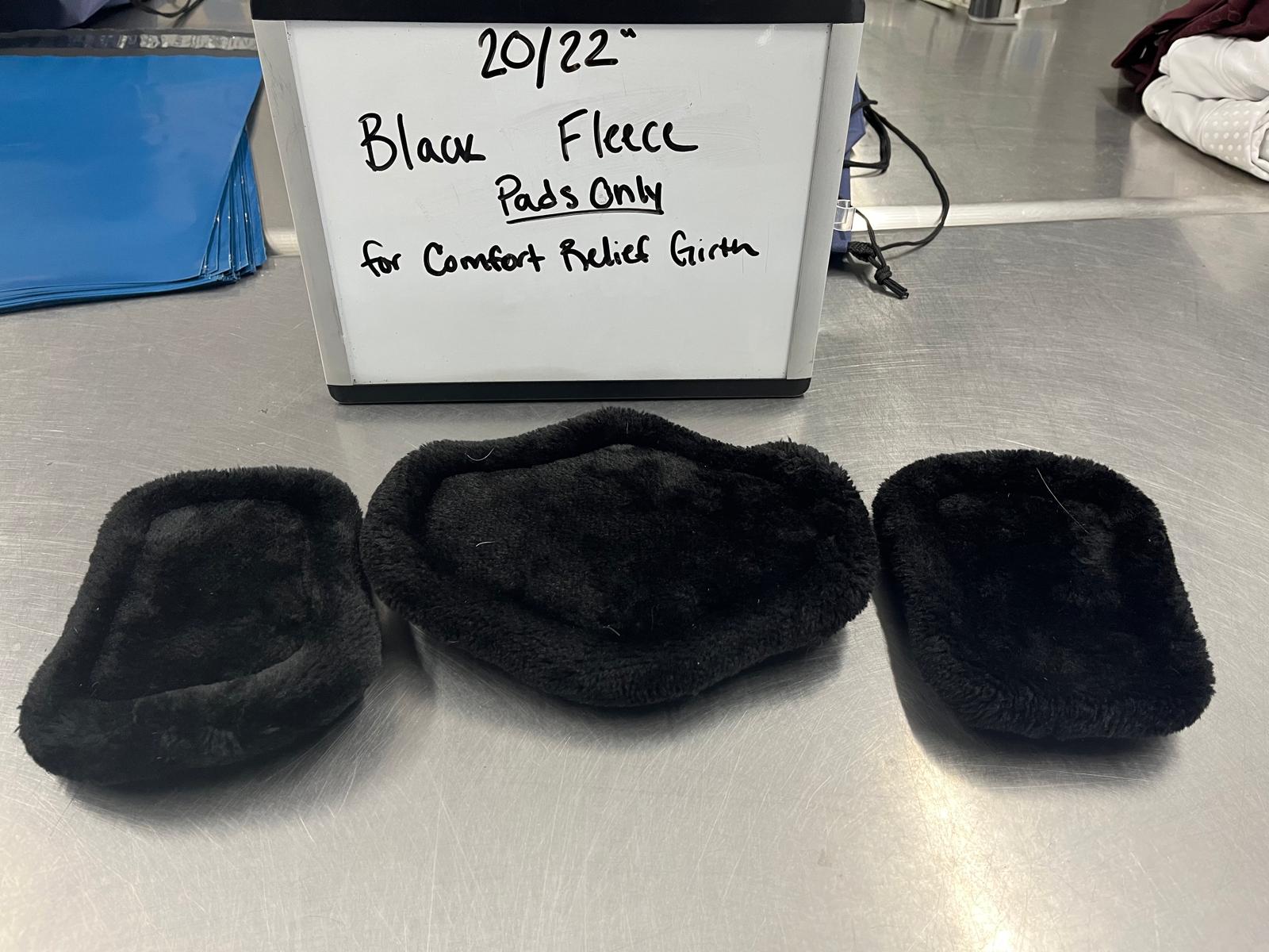 CLEARANCE 20/22" Black Fleece PADS ONLY for Comfort Relief Girth
