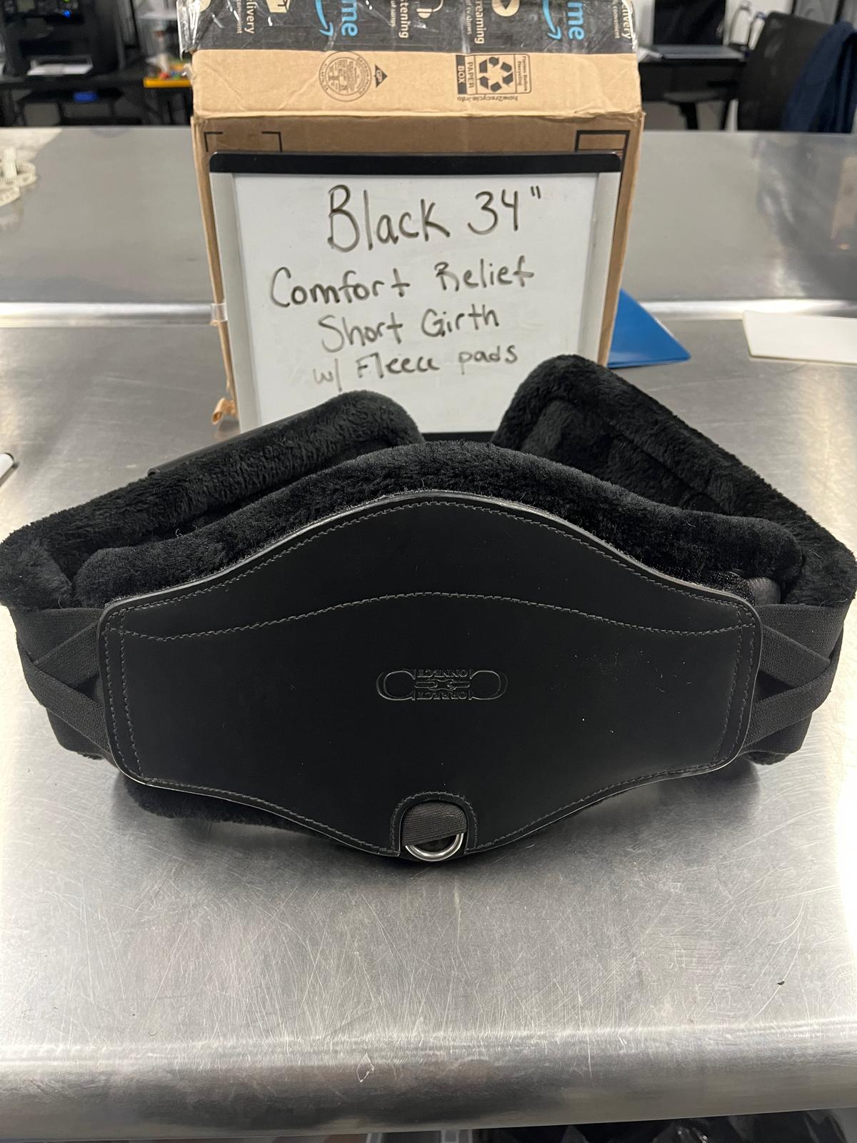 CLEARANCE 34" BLACK Comfort Relief Girth w/ fleece pads