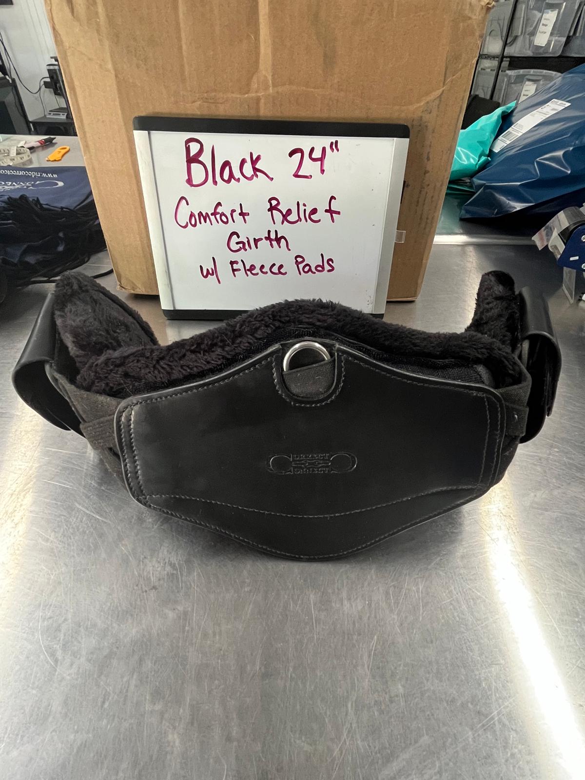 CLEARANCE 24" Black Short Girth w/ fleece pads (Copy)