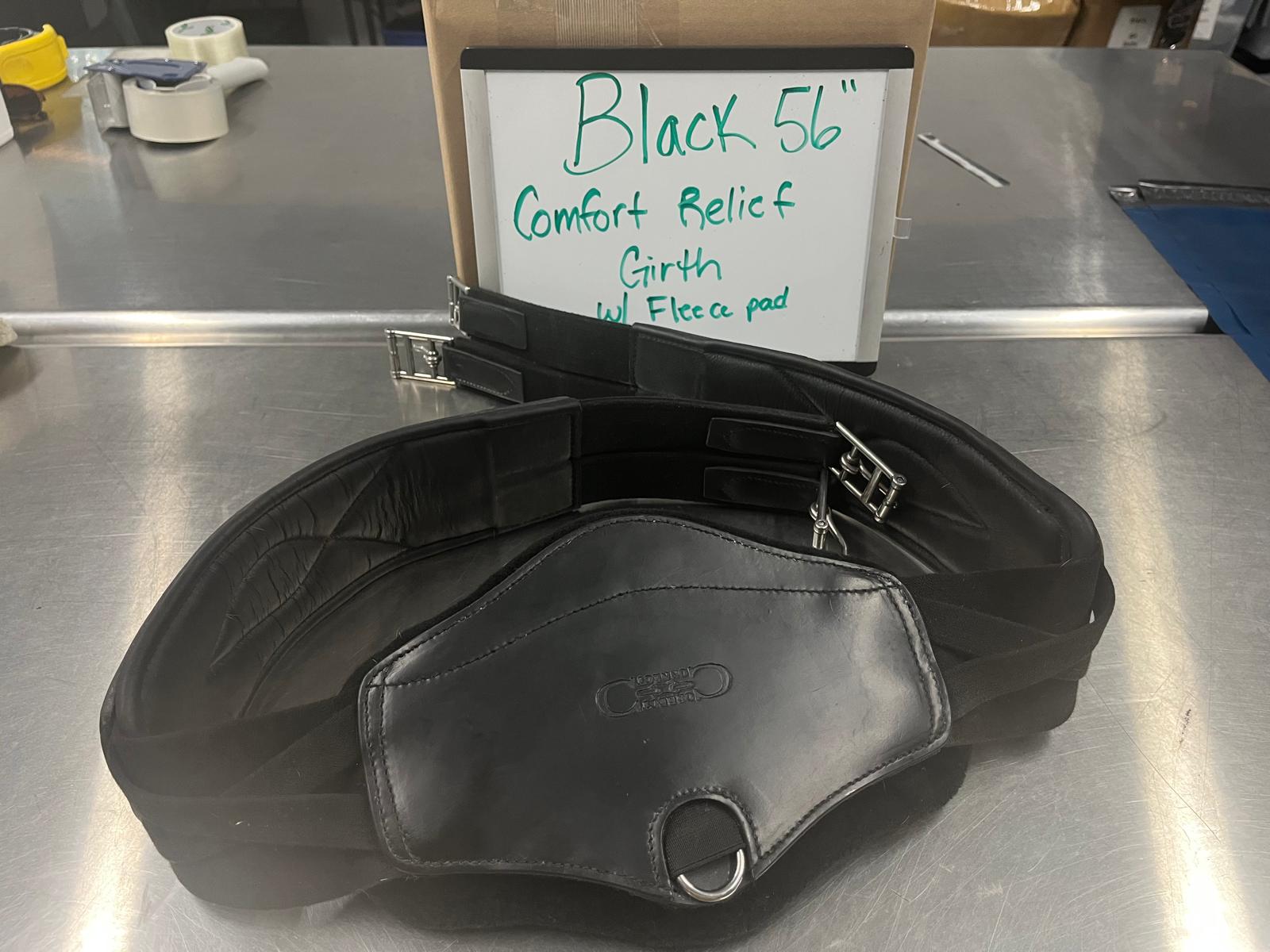 CLEARANCE 56" Black Pressure Relief Comfort Girth with fleece pad