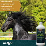 ALZOO HORSE SHAMPOO FOR DARK COATS, 320Z
