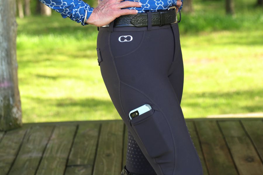 Pantalon d'équitation gris ardoise extensible dans 4 directions pour un confort ultime